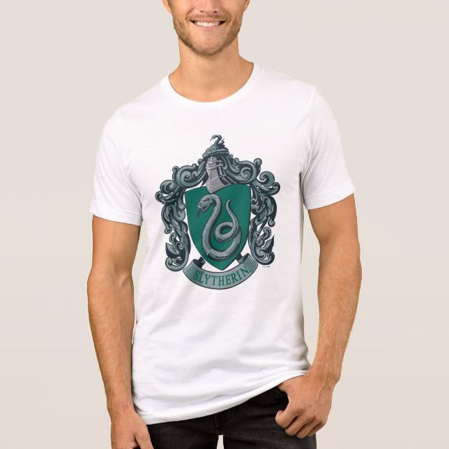 Camiseta Triblenda Harry Potter | Slytherin Escudo Green (Anverso)