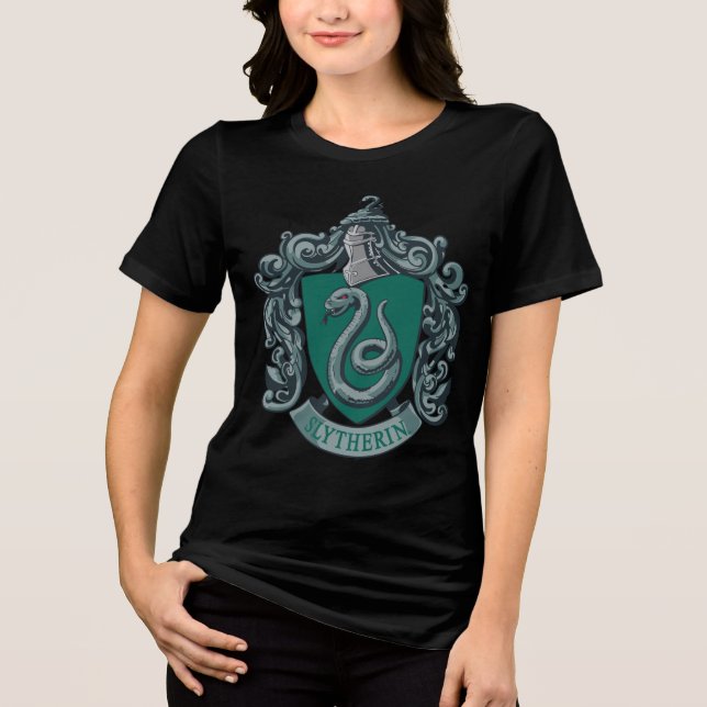 Camiseta Triblenda Harry Potter| Slytherin Escudo Green (Anverso)