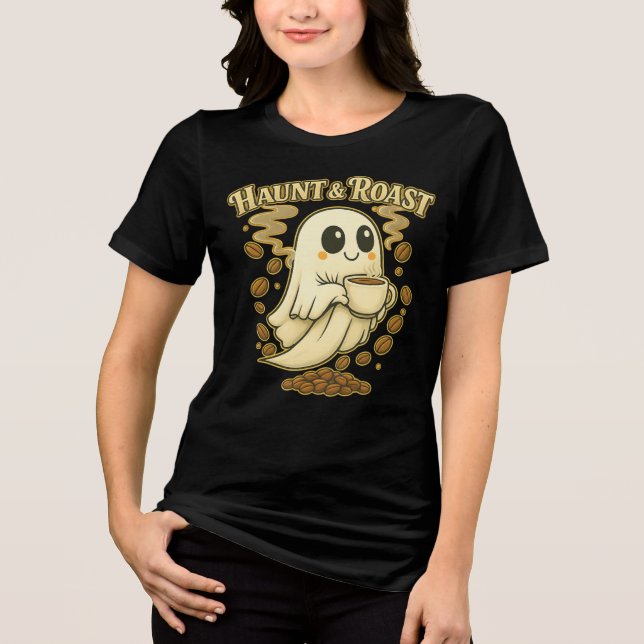 Camiseta Triblenda Haunt & Roast Halloween Café Ghost Lover (Anverso)