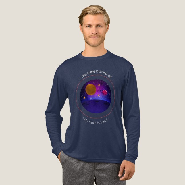 Camiseta Triblenda Hay Planetas Más En La Vida Que Este Cristiano (Anverso Completo)