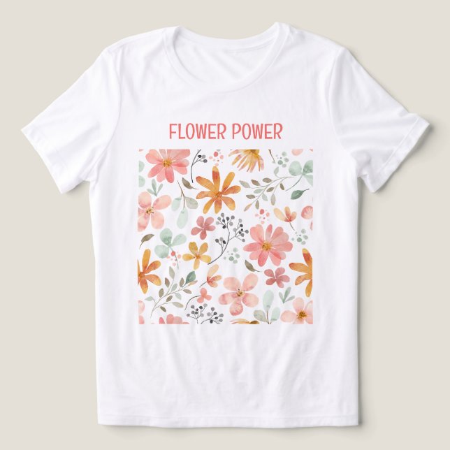 Camiseta Triblenda Haz tu propio poder artístico de flores de camiset (Diseño delantero )