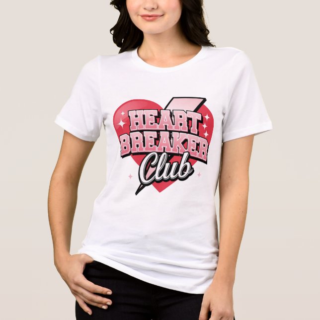 Camiseta Triblenda Heart Breaker Club Valentine – Bold Pink Heart (Anverso)