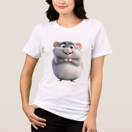 Camiseta Triblenda Heart-Holding Round Mouse Tee | Cute Zodiac Rat