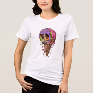 Camiseta Triblenda Helado de cráneo derretido de Halloween
