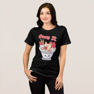 Camiseta Triblenda Helado Own It con gato Kawaii y fresas