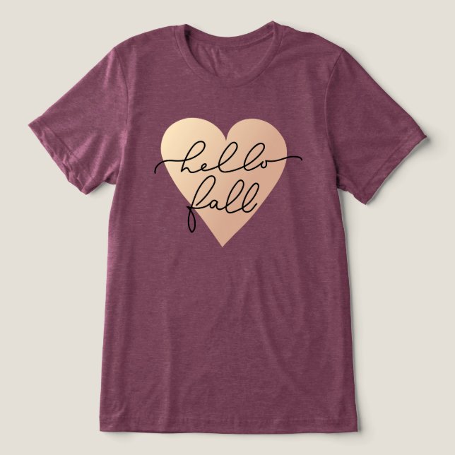 Camiseta Triblenda Hello Fall Love Heart (Diseño delantero )