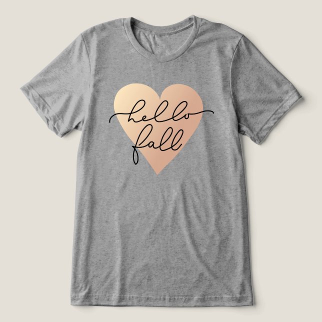 Camiseta Triblenda Hello Fall Love Heart (Diseño delantero )