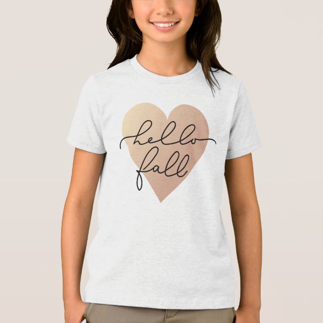 Camiseta Triblenda Hello Fall Love Heart (Anverso)