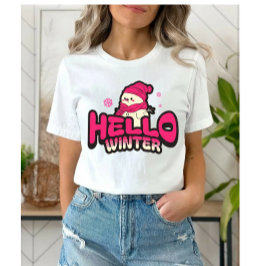 Camiseta Triblenda Hello Winter Cute Snowman 