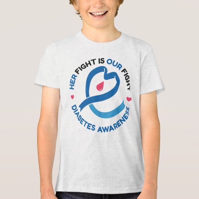 Camiseta Triblenda Her Fight Is Our Fight – Diabetes Awareness (Anverso)
