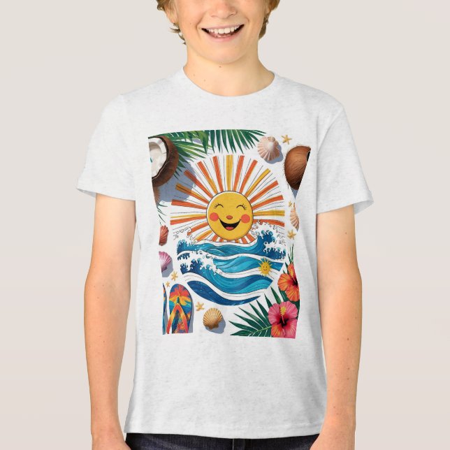 Camiseta Triblenda Here Comes the Sun – Boho Summer Vibes Kids  (Anverso)