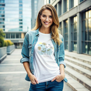 Camiseta Triblenda Hermosa flor acuarela Jardín Botánico