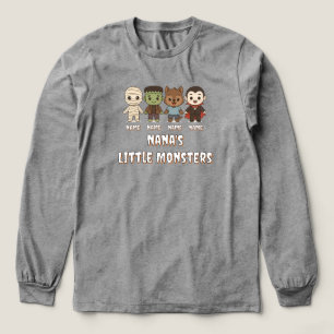 Camiseta Triblenda Hermosa, Frankenstein, Drácula, lobo