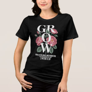 Camiseta Triblenda Hermosa Inspiracional Crece En La Gracia