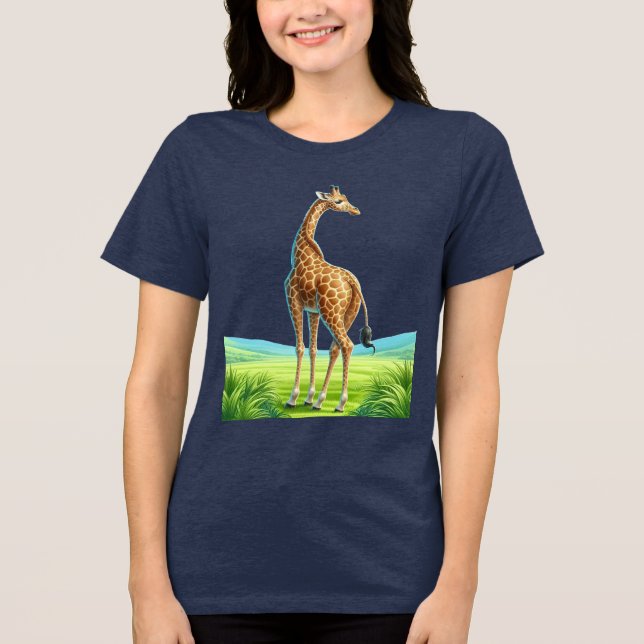 Camiseta Triblenda hermosa jirafa (Anverso)