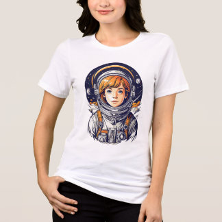 Camiseta Triblenda Hermoso astronauta chica en el espacio