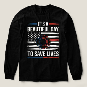 Camiseta Triblenda Hermoso Día Para Salvar Vidas Bombero PNG
