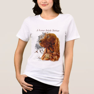 Camiseta Triblenda Hermoso Red Setter Irlandés
