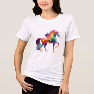 Camiseta Triblenda Hermoso Unicornio Colorido
