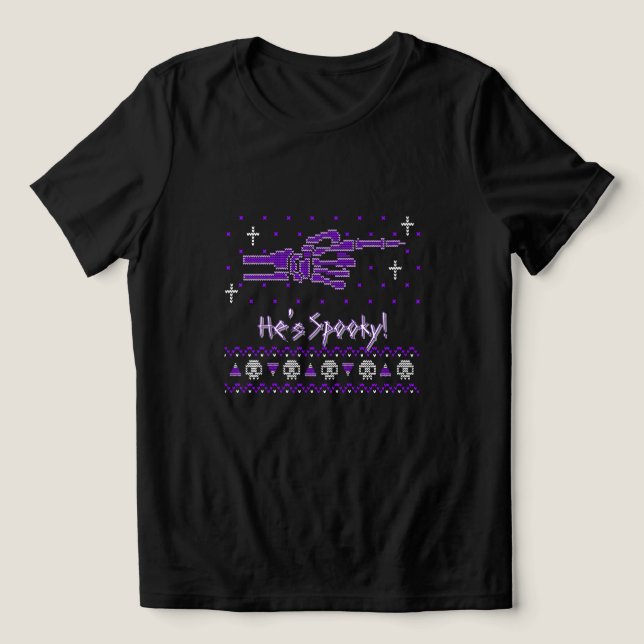Camiseta Triblenda "He's Spooky!" Matching Couple Halloween T-Shirt  (Diseño delantero )