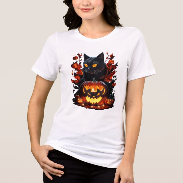 Camiseta Triblenda Hex, la camiseta de gato negro de Halloween (Anverso)