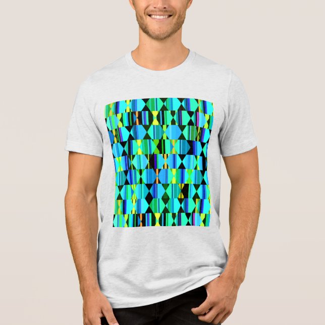 Camiseta Triblenda Hexagones geométricos y triángulos modernos (Anverso)