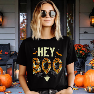 Camiseta Triblenda Hey Boo Halloween Gift – Cute Ghosts & Bats