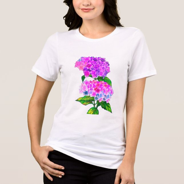 Camiseta Triblenda Hidrangea Flower (Anverso)