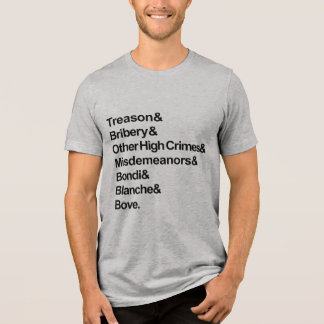 Camiseta Triblenda High Crimes & Misdemeanors - Impeach Bondi Blanche
