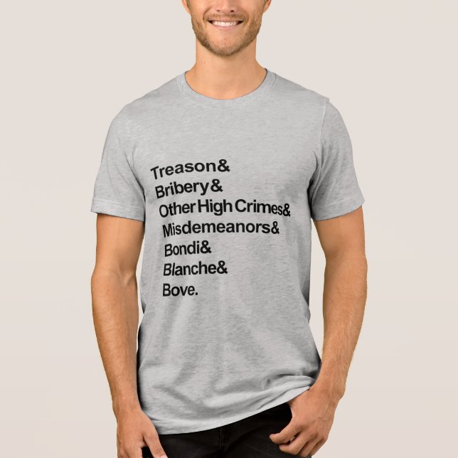 Camiseta Triblenda High Crimes & Misdemeanors - Impeach Bondi Blanche (Anverso)