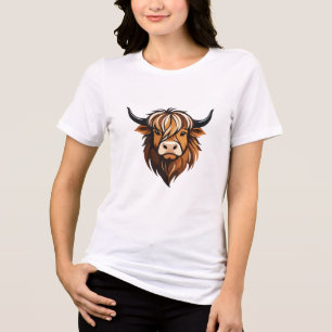 Camiseta Triblenda Highland Cow Vector Art Animal Ciudad urbana moder