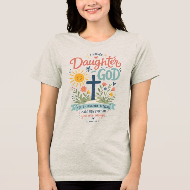 Camiseta Triblenda Hija Elegida de Dios (Anverso)