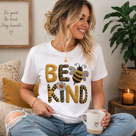 Camiseta Triblenda Hilo Falso Sé Amable con Abeja de Miel