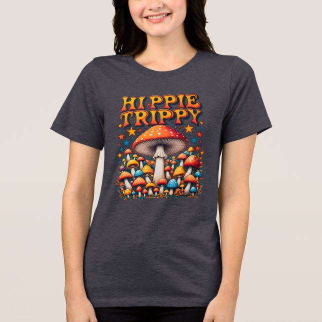 Camiseta Triblenda Hippy Boho Mushroom Peace Trippy (Anverso)