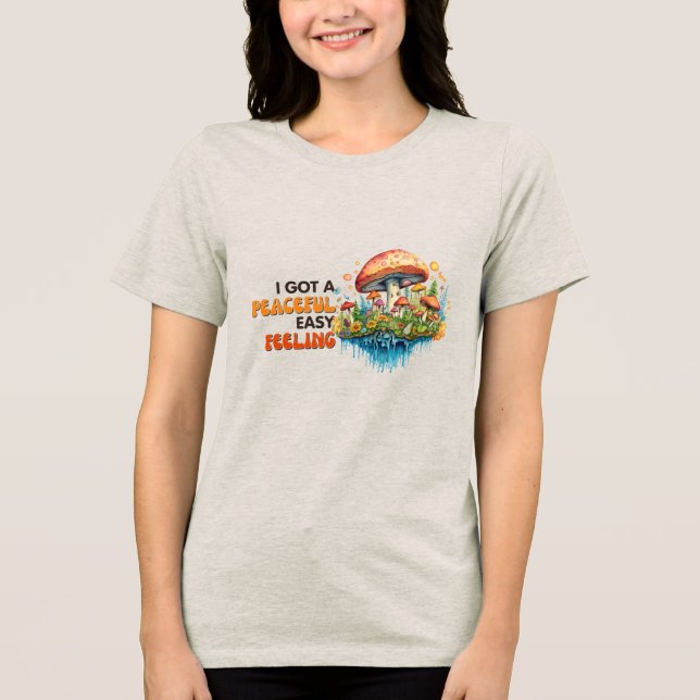 Camiseta Triblenda Hippy Boho Mushroom Peace Trippy (Anverso)