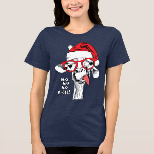 Camiseta Triblenda Hipster Navidades Giraffe   Vacaciones