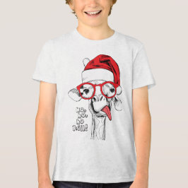 Camiseta Triblenda Hipster Navidades Giraffe | Vacaciones