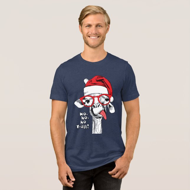 Camiseta Triblenda Hipster Navidades Giraffe | Vacaciones (Anverso Completa)