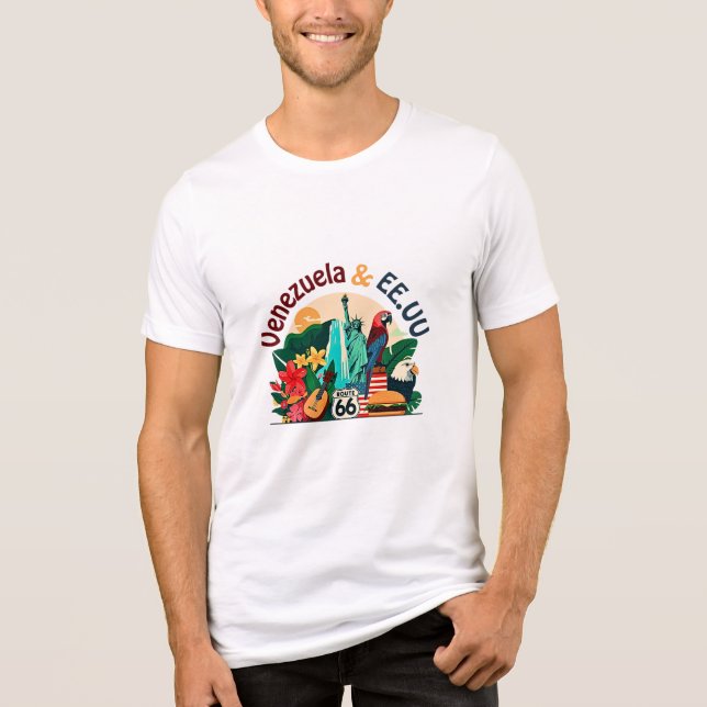 Camiseta Triblenda Hispanic Heritage – Venezuela & USA Design (Anverso)