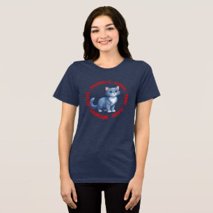 Camiseta Triblenda Hisses y besos, gato azul ruso