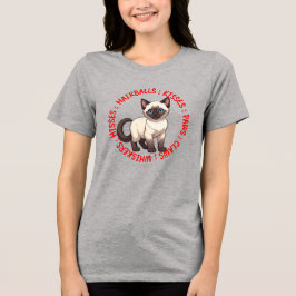 Camiseta Triblenda Hisses y besos, gato siamés
