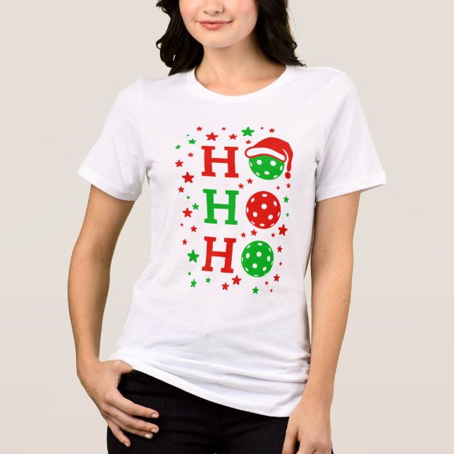 Camiseta Triblenda Ho Ho Ho Ho Ho Pickleball - Deportes divertidos pa (Anverso)
