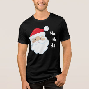 Camiseta Triblenda Ho Ho Ho Ho Santa Face Navidades vacaciones Red Wh