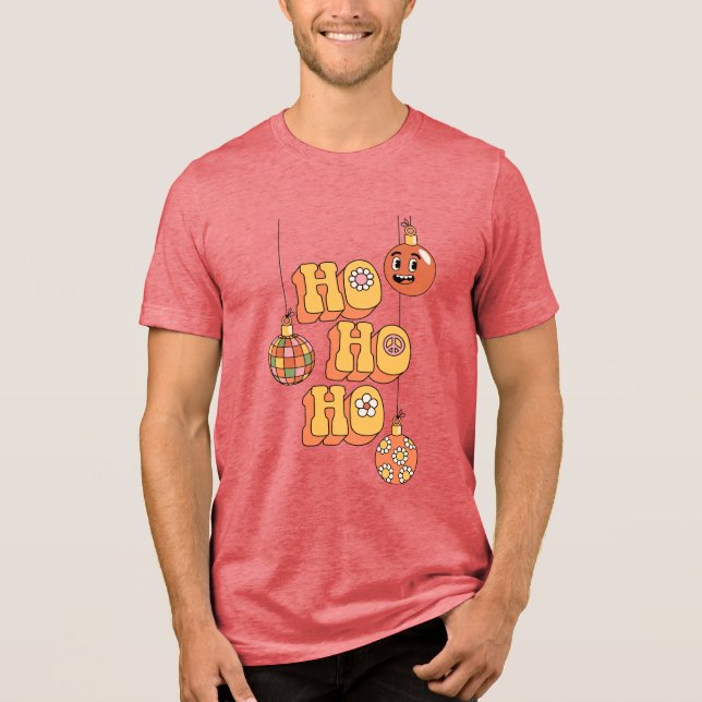 Camiseta Triblenda Ho Ho Ho - Navidades de Groovy Cheer (Anverso)