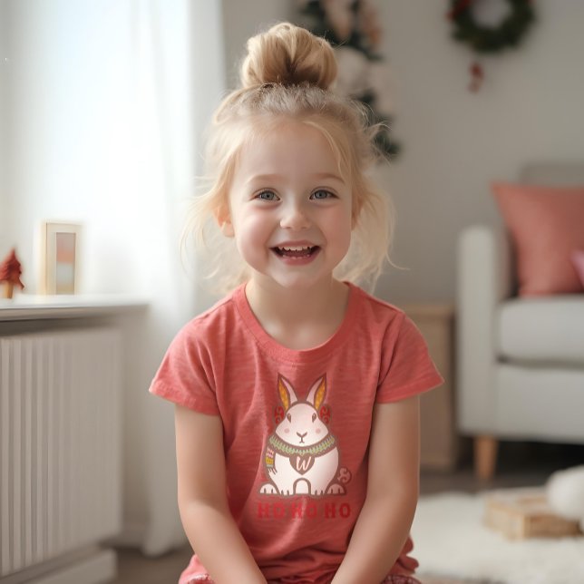 Camiseta Triblenda HO HO HO Woodland Forest Bunny Rabbit Holiday (HO HO HO Woodland Forest Bunny Rabbit Holiday Tri-Blend Shirt)