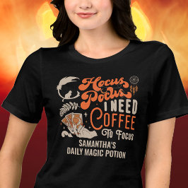 Camiseta Triblenda Hocus De Brujas Pocus Café Para Enfocar Fotos Hall