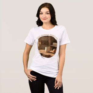 Camiseta Triblenda Hogar Acogedor de Otoño • Escena de Taza de Caída 