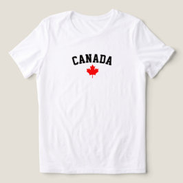 Camiseta Triblenda Hoja de Arce Rojo de Canadá Minimalista con Texto