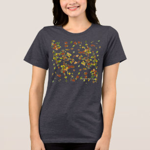 CAMISETA TRIBLENDA HOJAS DE OTOÑO, ESTILO OTOÑAL