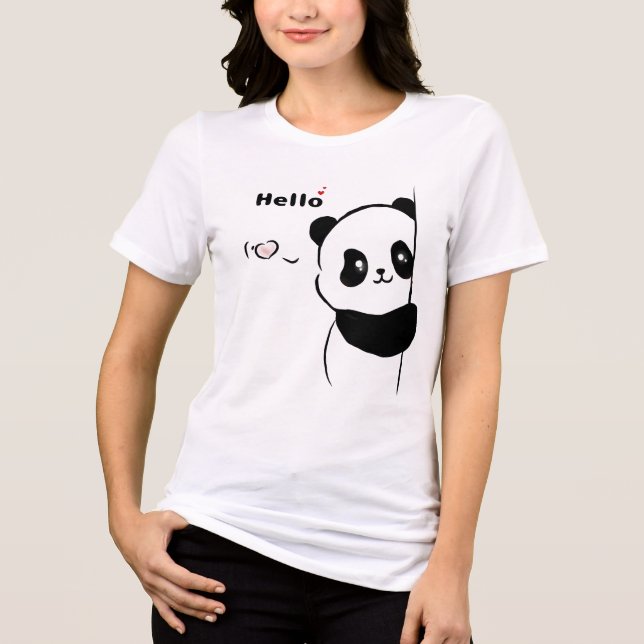 Camiseta Triblenda Hola Amor de Panda (Anverso)